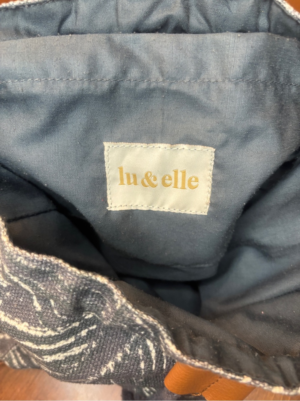 lu & elle Navy Canvas Tote with Brown Accent - Picture 5 of 8
